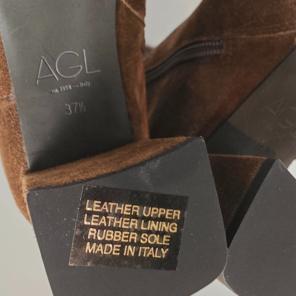 AGL Mimma Pointed Toe Block Heel Suede Bootie In … - image 13